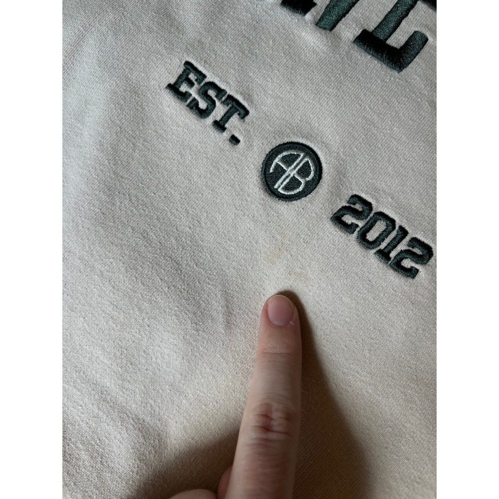Anine Bing Ramona University Crewneck Sweatshirt Stone 100% Cotton Small - Picture 8 of 16